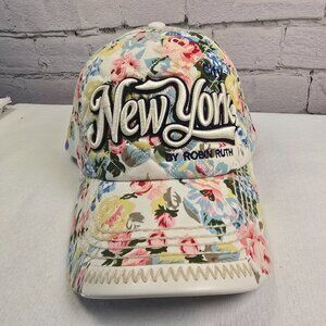 ROBIN RUTH NEW YORK CITY FLORAL BASEBALL CAP NWT WOMENS QUILTED